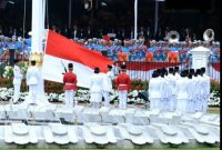 Monumen Pancasila Sakti, Jakarta, dan diikuti secara serentak oleh instansi pemerintah, lembaga pendidikan, dan masyarakat di seluruh Indonesia