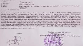 Jemi Max Mamentu melaporkan tanah miliknya diserobot beserta materialnya diambil gunakan alat berat (Excavator) (di wilayah Kecamatan Ratatotok Selatan Kabupaten Minahasa Tenggara