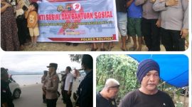 polres Tolitoli melaksanakan pembagian sembako kepada Kepala Keluarga (KK) masyarakat tolitoli yang berprofesi sebagai nelayan