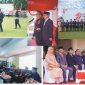 Upacara Peringatan Hari Bhayangkara ke-79 tingkat kabupaten Boltara bertempat di halaman kantor Bupat