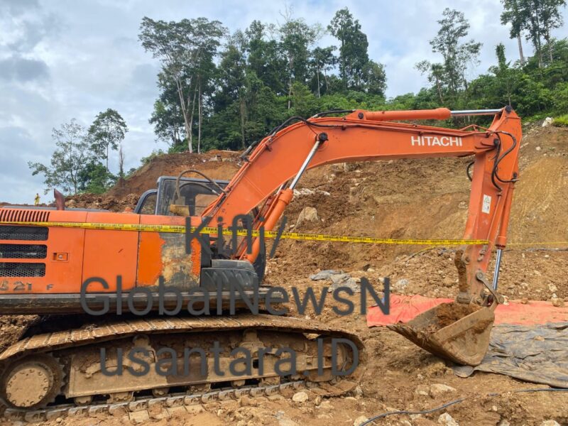 Tambang Emas Ilegal Ratatotok Disikat Polda Sulut, Excavator Cie Dede Jadi Barang Bukti