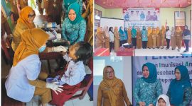 Ketua TP-PKK Bolmut Hadiri Pencanangan Bulan Imunisasi Anak Sekolah dan Cek Kesehatan Gratis