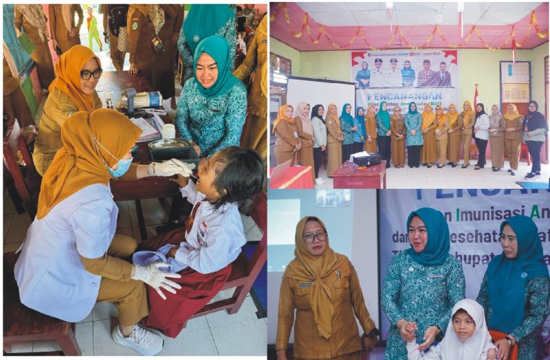 Ketua TP-PKK Bolmut Hadiri Pencanangan Bulan Imunisasi Anak Sekolah dan Cek Kesehatan Gratis