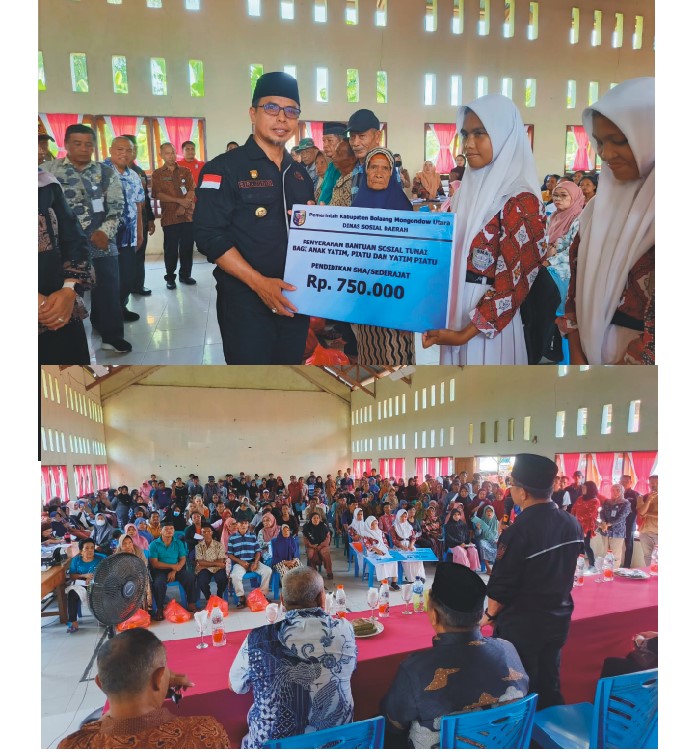 Bupati Bolmut Serahkan Bantuan Sosial untuk Warga Kecamatan Pinogaluman