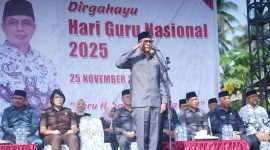Wakil Bupati Bolaang Mongondow Utara (Bolmut), Moh. Aditya Pontoh, S.IP, memimpin upacara peringatan Hari Guru Nasional (HGN)