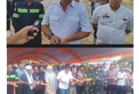 Pemerintah Kabupaten Tolitoli resmi melepas pengiriman perdana batu silika melalui kapal tongkang di Pelabuhan Jetty Dusun Abaling, Desa Pulias, Kecamatan Ogodeide.