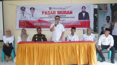 kegiatan pasar murah di Desa Inomunga, Kecamatan Kaidipang