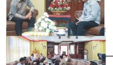 Bupati Bolaang Mongondow Utara (Boltara), Sirajudin Lasena, menerima kunjungan kerja Kepala Badan Narkotika Nasional (BNN) Kabupaten Bolaang Mongondow, Recky M. Rotinsulu,