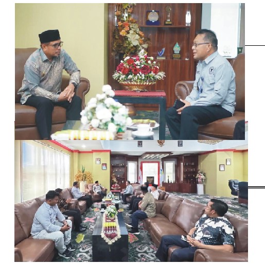 Bupati Bolaang Mongondow Utara (Boltara), Sirajudin Lasena, menerima kunjungan kerja Kepala Badan Narkotika Nasional (BNN) Kabupaten Bolaang Mongondow, Recky M. Rotinsulu,