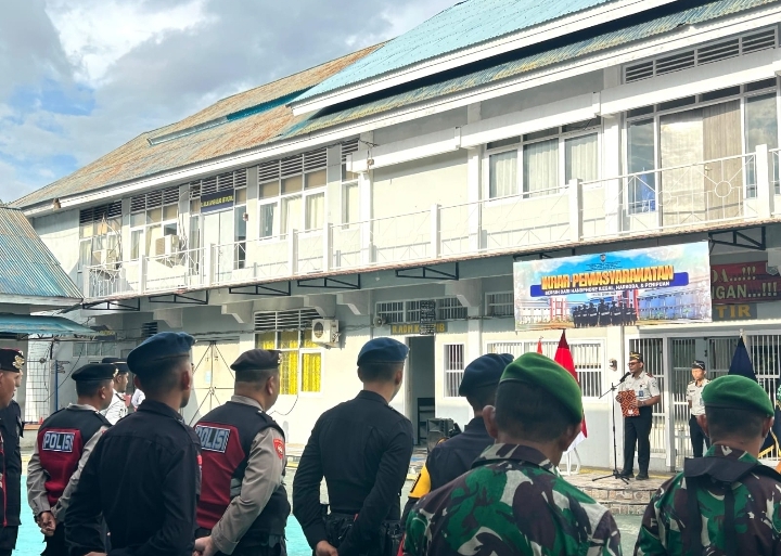 Lapas Kelas IIB Tolitoli Gelar Ikrar Pemasyarakatan Bersih dari Handphone Ilegal, Narkoba dan Penipuan Bersama jajaran TNI/POLRI serta forkopimda 