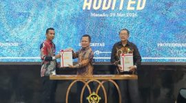 Laporan Hasil Pemeriksaan (LHP) diserahkan langsung oleh Kepala BPK RI Perwakilan Sulawesi Utara, Bombit Agus Mulyo, dan diterima oleh Wakil Bupati Boltara Moh. Aditya Pontoh bersama Ketua DPRD Boltara Frangky Chendra