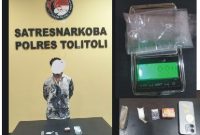Satresnarkoba Polres Tolitoli tangkap Terduga Pengedar Sabu DiKelurahan panasakan, Sita Barang Bukti 9,94 Gram