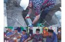 peletakan batu pertama rehabilitasi Gedung SDN 9 Kaidipang oleh Bupati Boltara,