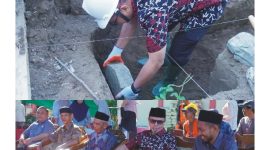 peletakan batu pertama rehabilitasi Gedung SDN 9 Kaidipang oleh Bupati Boltara,