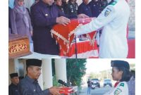 Jelang HUT Ke-81 RI, Bupati Boltara Serahkan Duplikat Bendera Merah Putih kepada Paskibraka