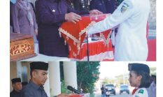 Jelang HUT Ke-81 RI, Bupati Boltara Serahkan Duplikat Bendera kepada Paskibraka