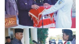 Jelang HUT Ke-81 RI, Bupati Boltara Serahkan Duplikat Bendera Merah Putih kepada Paskibraka